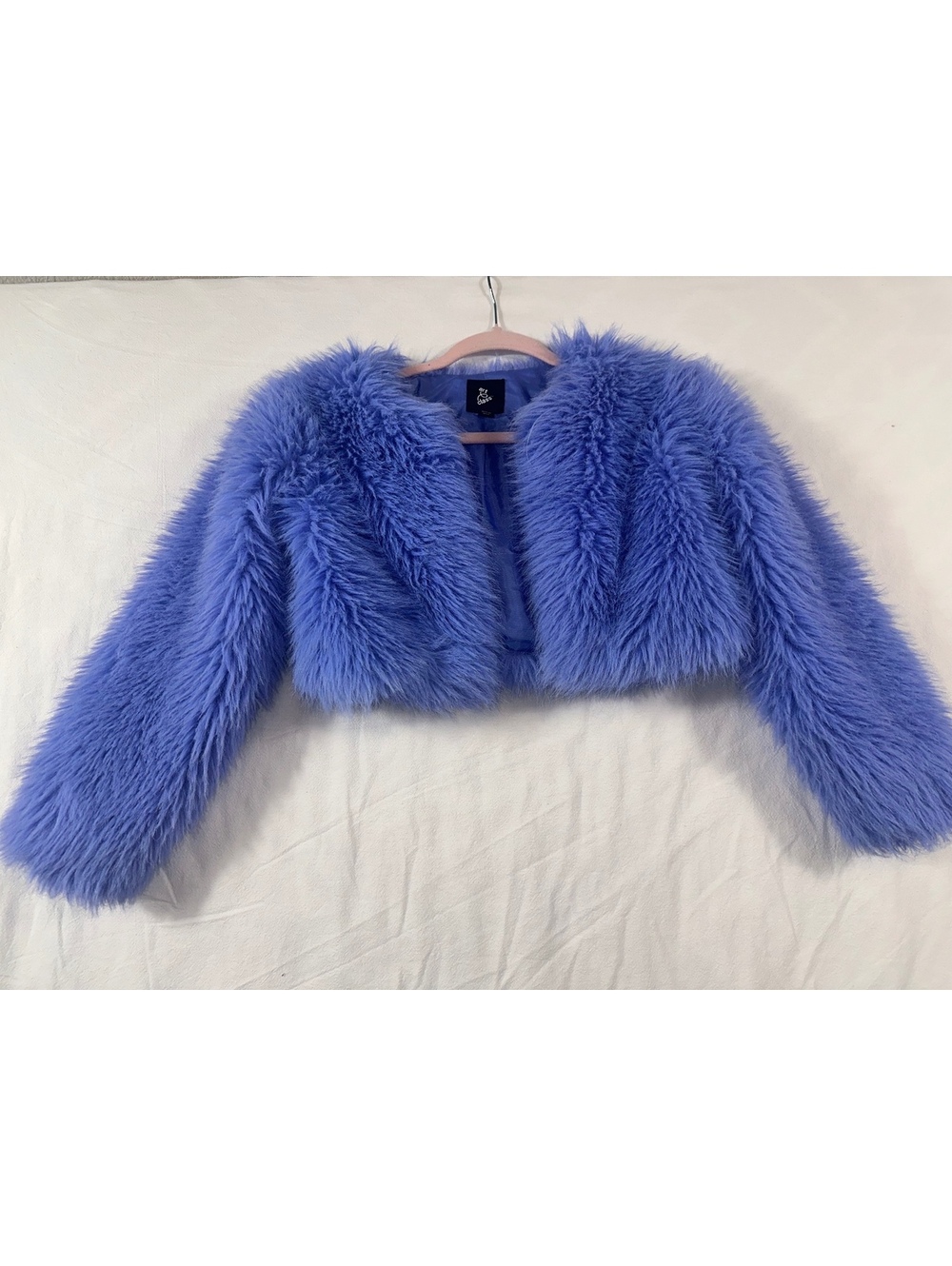 Art Class blue faux fur shrug jacket